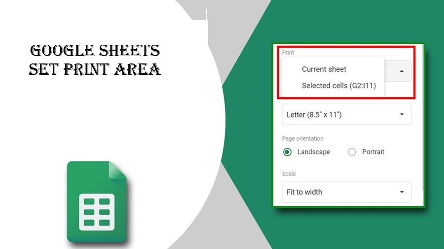 Google Sheets Set Print Area