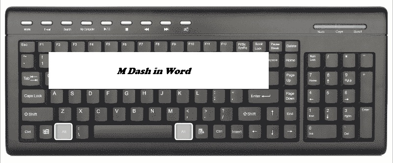 M Dash in Word